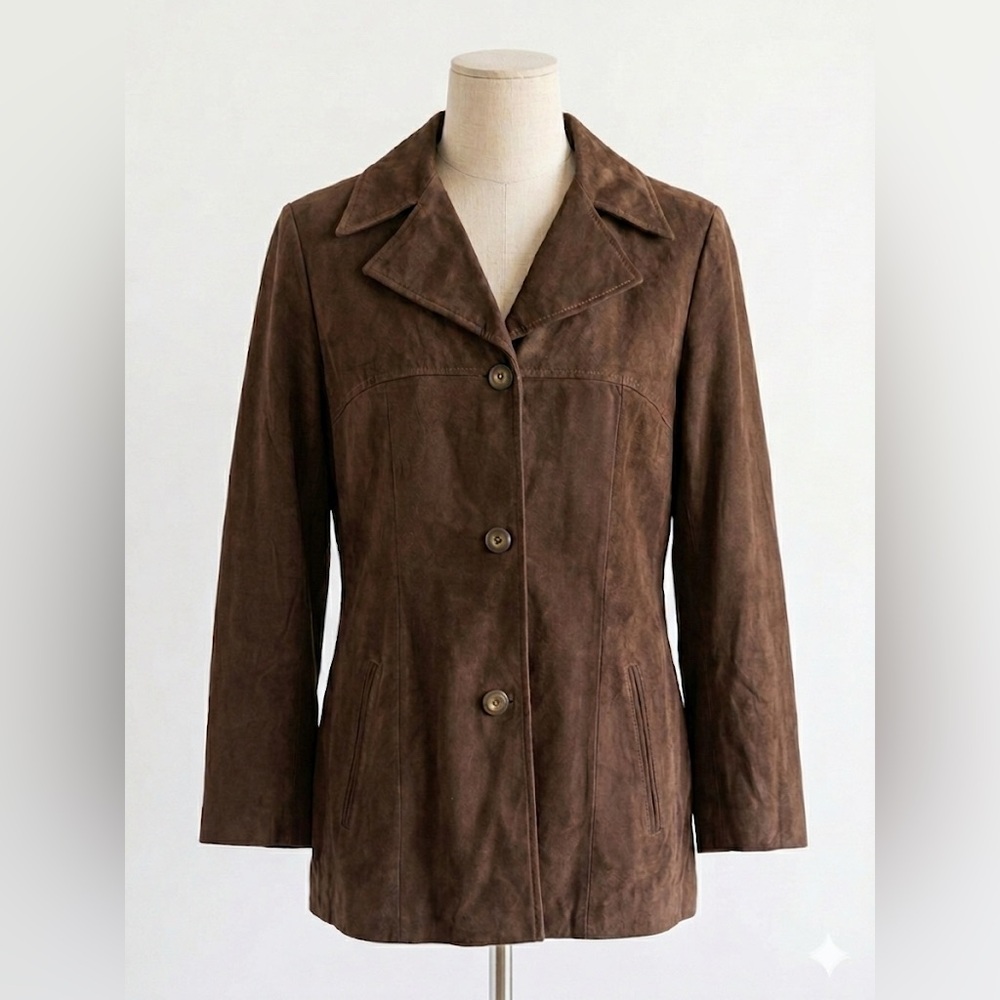 $895 NWT GOLDEN BEAR San Francisco Suede Leather Blazer Coat Brown Size Medium